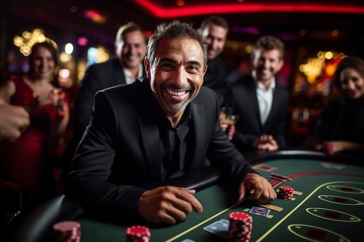 Meja permainan kartu blackjack dan roulette dengan fitur interaktif di berliantoto